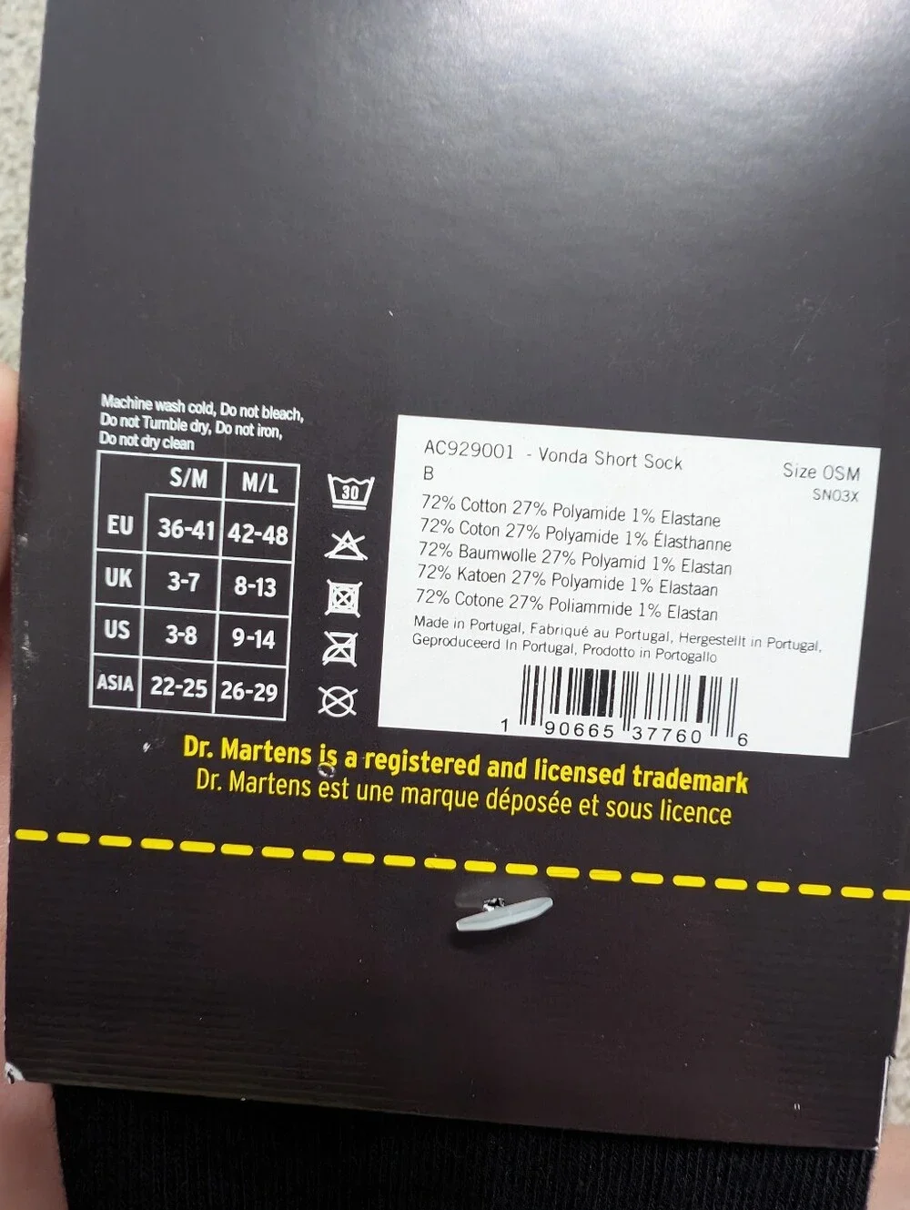 🌹Dr. Martens Black Double Rose Crew Sock Socks - Picture 4 of 5